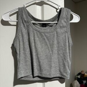 Gray Sleeveless Crop Top